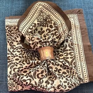World Market Square Floral Cotton Napkins (4) 20”x20”
